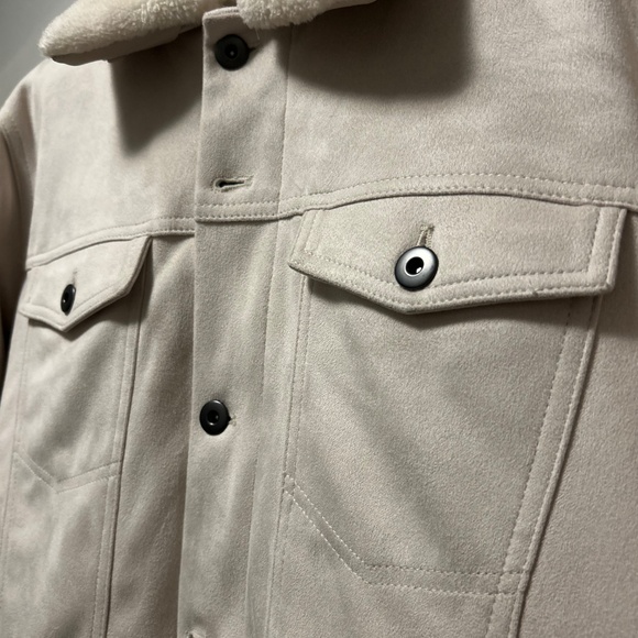 Zara Faux Suede Tricker Jacket Sz XL - Picture 3 of 5